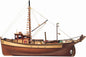 OcCre Palamos Mediterranean Fishing Boat Model Kit, 1:45 Scale Wooden Ship Model, Beginner Level, Model Only – No Paint, Display Stand Included