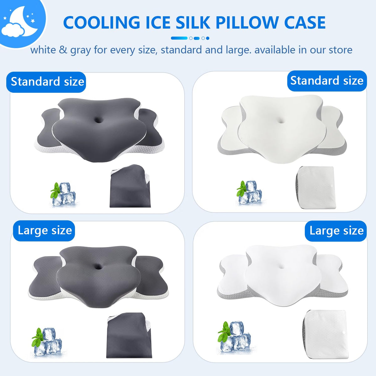 HyperionFlo Essentials Cervical Neck Pillow for Neck Pain Relief & Side Sleepers, Ergonomic Orthopedic Memory Foam Pillow with Cervical Neck Support, Cooling Cover, White, Standard