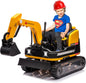 JOYLDIAS 2-in-1 Ride-On Excavator & Bulldozer, 12V Battery-Powered Kids Construction Vehicle with 360° Rotation, Parent Remote Control, Bluetooth, MP3 & Toolbox