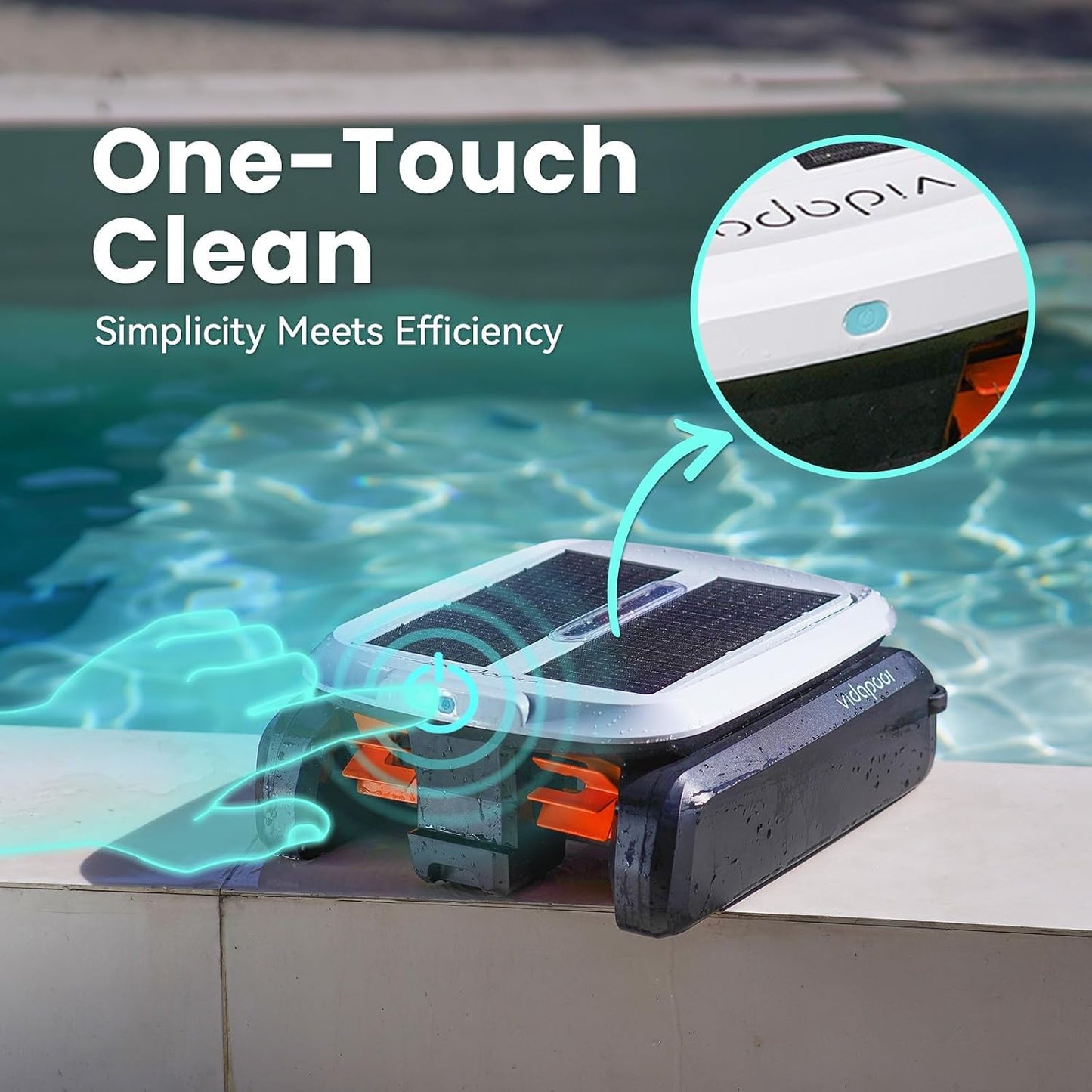 Solar Pool Skimmer Robot, Automatic Pool Surface Skimmer Cleaner, Dual Mode Solar Powered Pool Skimmer with Obstacle Avoidance, Day & Night Cleaning for All Swimming Pools-White
