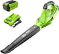 Greenworks 40V Cordless Leaf Blower – 135 CFM, 150 MPH with 2.0 Ah Battery and Charger