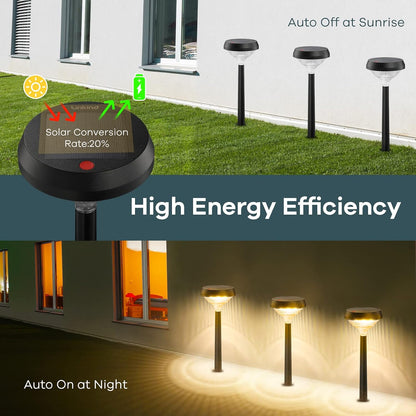 Linkind Solar Lights Outdoor 8 Pack, Solar Pathway Lights Warm White Landscape Path Lights,IP65 Waterproof Solar Lights for Walkway Yard Garden Driveway