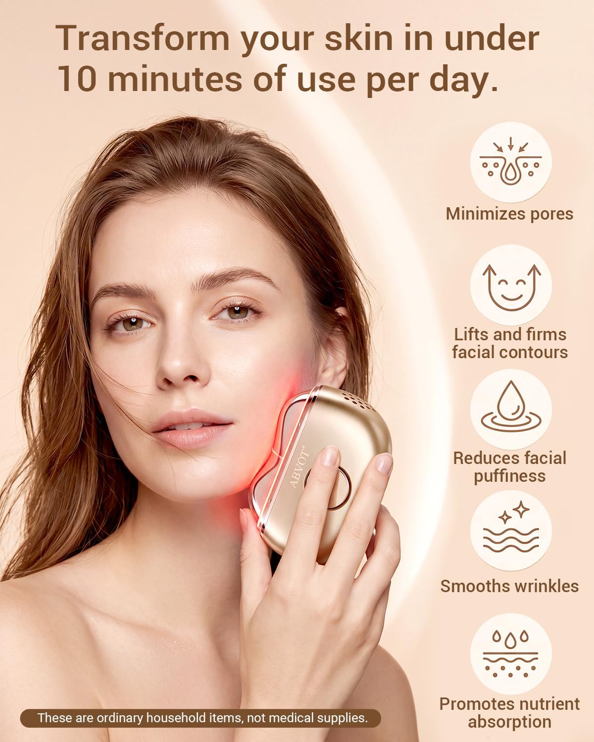 Red Light Gua Sha Tool for Face with 7 Light Modes, Heat & Cooling Electric Gua Sha & Face Massager for Daily Skincare, Facial Massage & At-Home Care