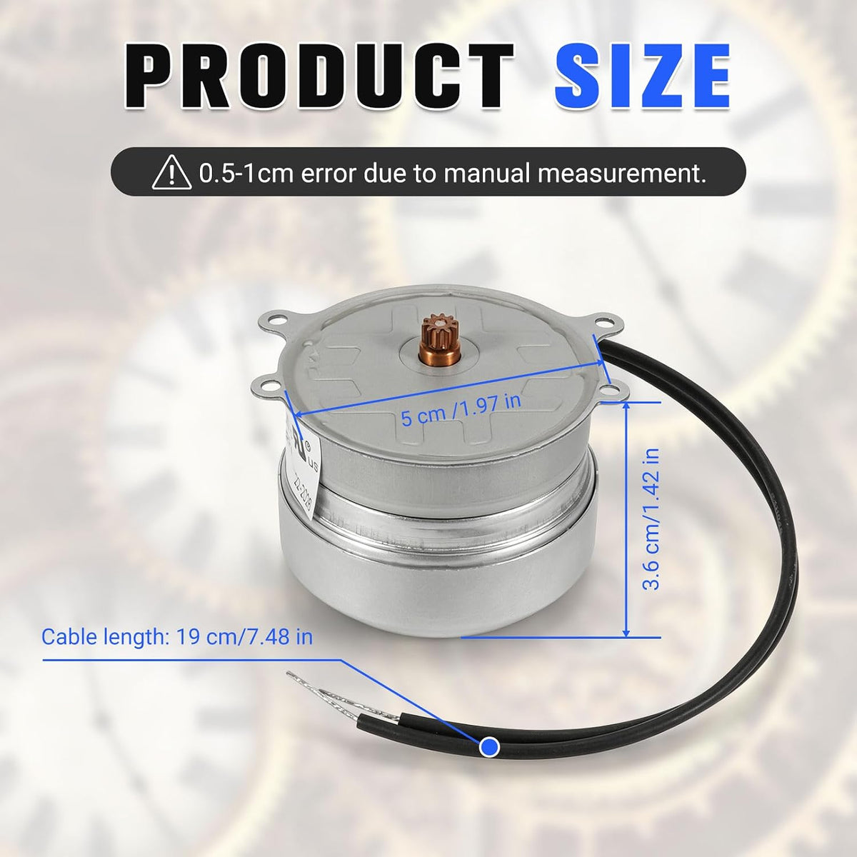 A43RA/I43RA Synchron Clock Motor 110V Fit for C Style Hansen Movements, Haydon Glo-Dial E100-AH, Vintage Cleveland Neon Wall Clocks, CW 10T 1RPM 60HZ 3W, 4 Mount Tabs, Round Shape