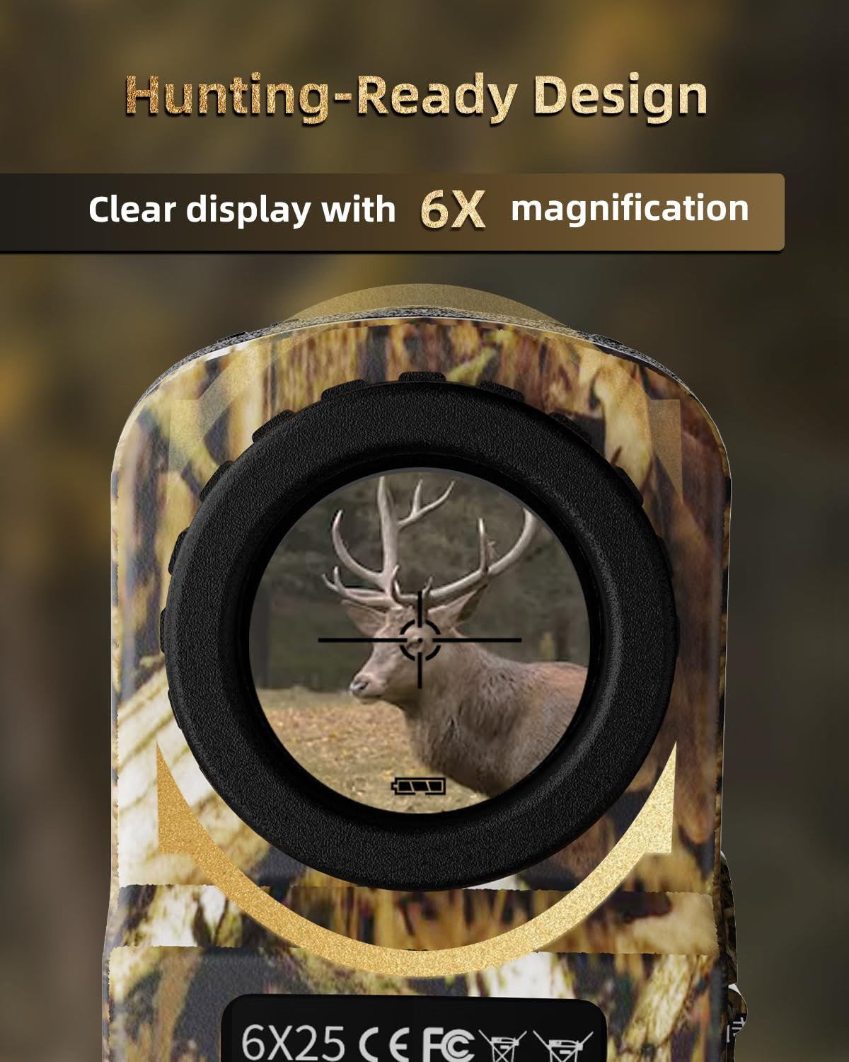 AOFAR HX-700N Hunting Rangefinder, 700-Yard Waterproof Archery Rangefinder with 6X Magnification, Range & Speed Modes, CR2 Battery, Carrying Case & Accessories