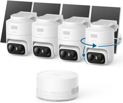 eufy Security eufyCam C37 4-Cam Kit, 360° Pan&Tilt Auto Tracking