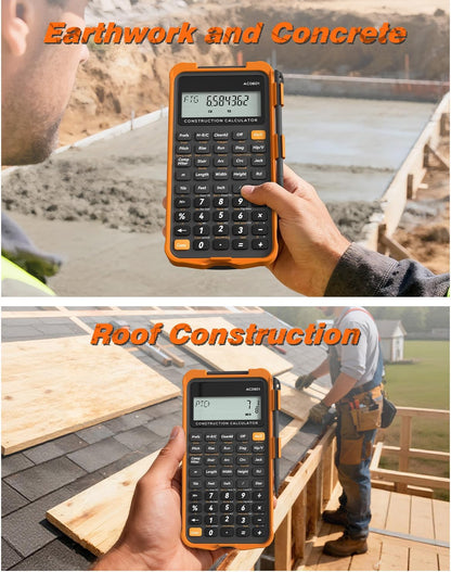 Construction Calculator with Writing Tablet Industrial & Scientific ROATEE Engineering Calculator for Contractor, Concrete Pocket Feet-inch-Fraction Calculators for Carpenter, Framer, Remodeler