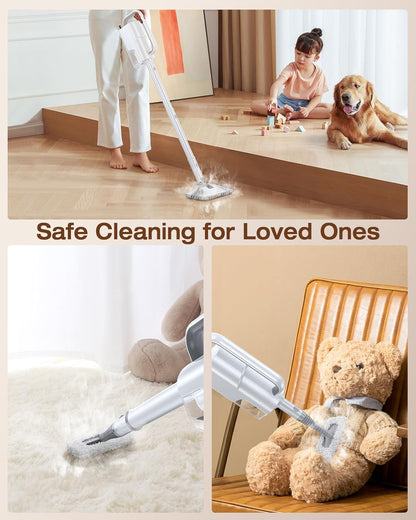 Steam Cleaner, 10-in-1 Detachable Handheld Steam Mop for Multi-Surface 350ml Tank,10s Heat-Up,248°F Steam Cleaner,2-Level Control,Swivel Head for Carpet,Floor,Tiles,BBQ grill,Car Accessories