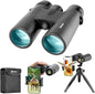 Adorrgon 12x42 High-Powered Binoculars for Adults with Phone Adapter & Tripod, BAK4 Prism Fully Multi-Coated Waterproof Binoculars for Bird Watching, Travel & Sports, 42mm
