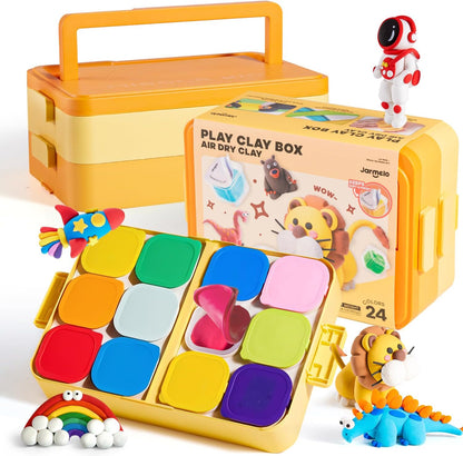 Jar Melo Air Dry Clay for Kids 36 Colors Modeling Clay Kit with Storage Box