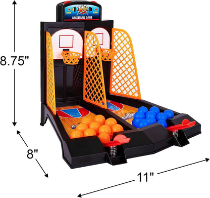 Gamie Mini Basketball Game with 20 Mini Balls, Tabletop Basketball Game Set with 2 Competitive Lanes & Built-In Score Tracker, Indoor Desk Game for Kids & Adults