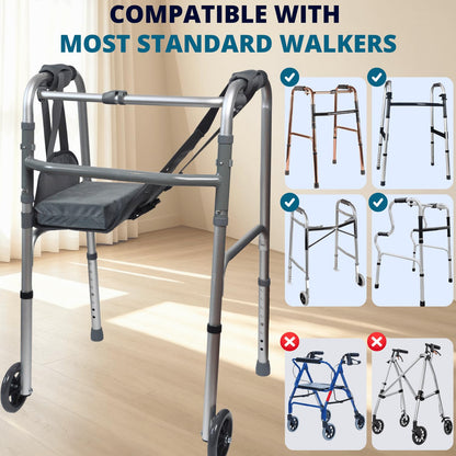 Knee Sling for Walker, Knee Support for Non Weight Bearing Alternative to Knee Scooter & Crutch for Surgery Recovery, Walker Accessories for Foot Injuries, Adjustable, Cushioned, Grey