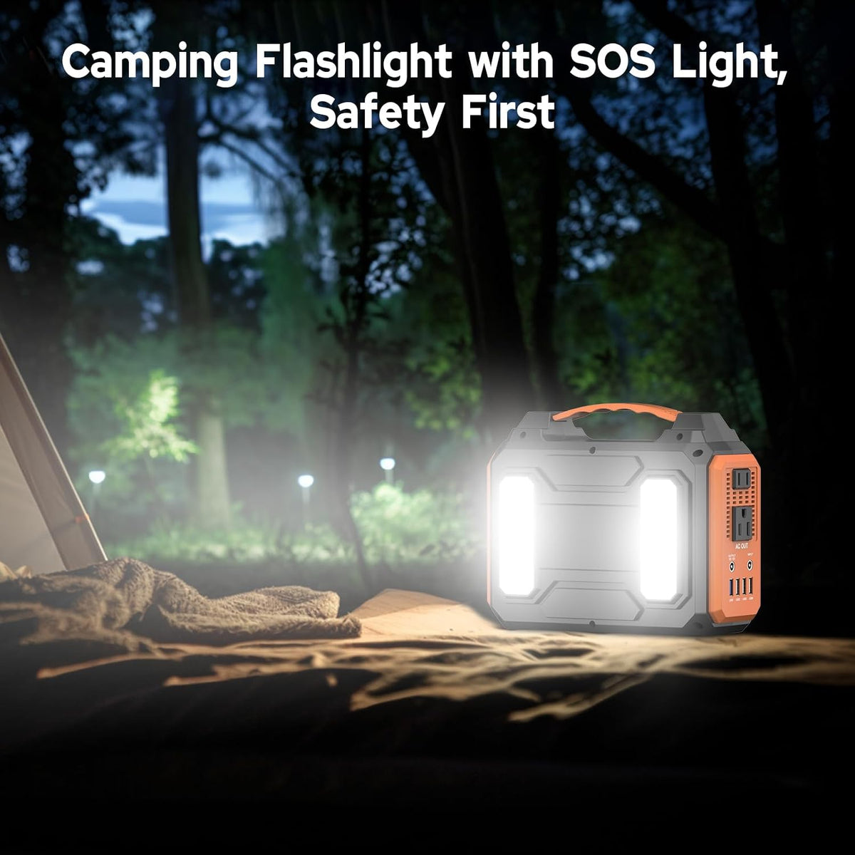 Portable Power Station 300W,110V Solar Generator 280Wh(without Solar Panel) 120V Portable Power Bank with AC Outlet Pure Sine Wave, DC, USB QC3.0, External Battery Power Pack for Camping RV Outdoor Use