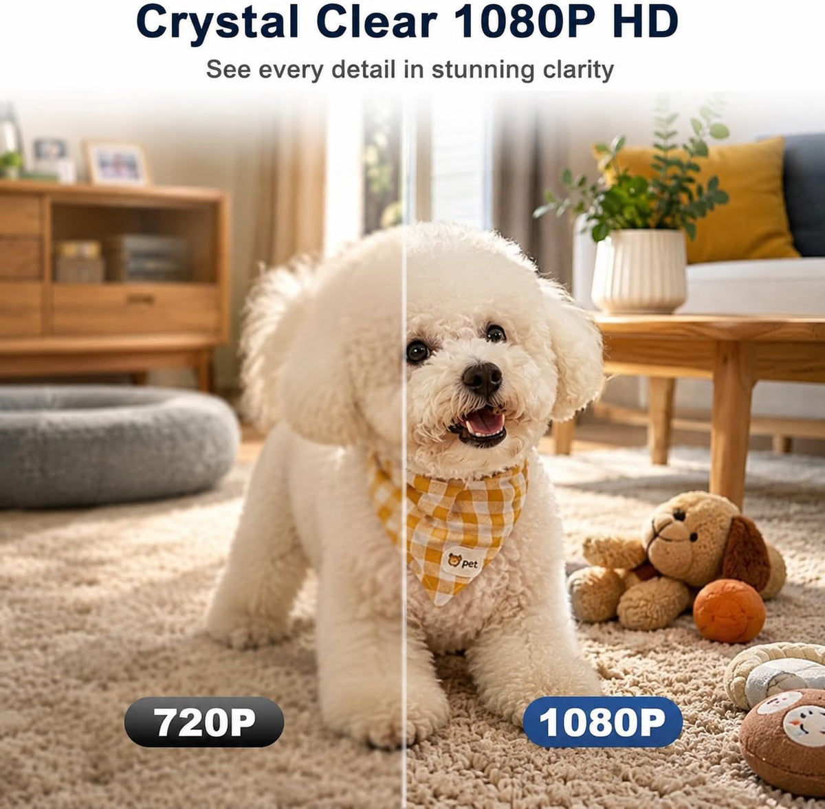 HyperionFlo Essentials 1080P Indoor Security Camera, Full HD 30FPS Monitoring Camera with Motion Detection, Continuous Recording, Loop Recording & 32GB Micro SD Card