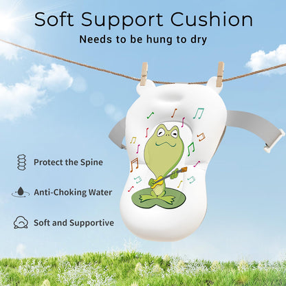 Bunwag Collapsible Baby Bathtub for Newborn to Toddler, Portable Infant Bath Tub with Soft Cushion, Temperature Sensor, Thermosensitive Drain Plug & No-Slip Feet, Gray
