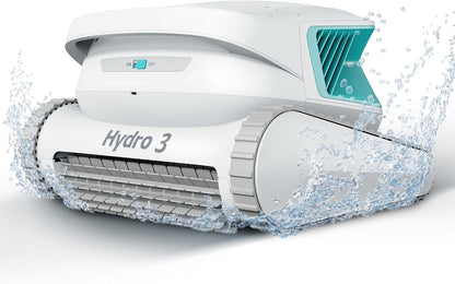 Hydro 3 Cordless Pool Vacuum, 5070 GPH Robotic Pool Cleaner with 200-Minute Runtime, Wall-to-Waterline Cleaning, 4.1L Filter Basket for Above Ground Pools, Green