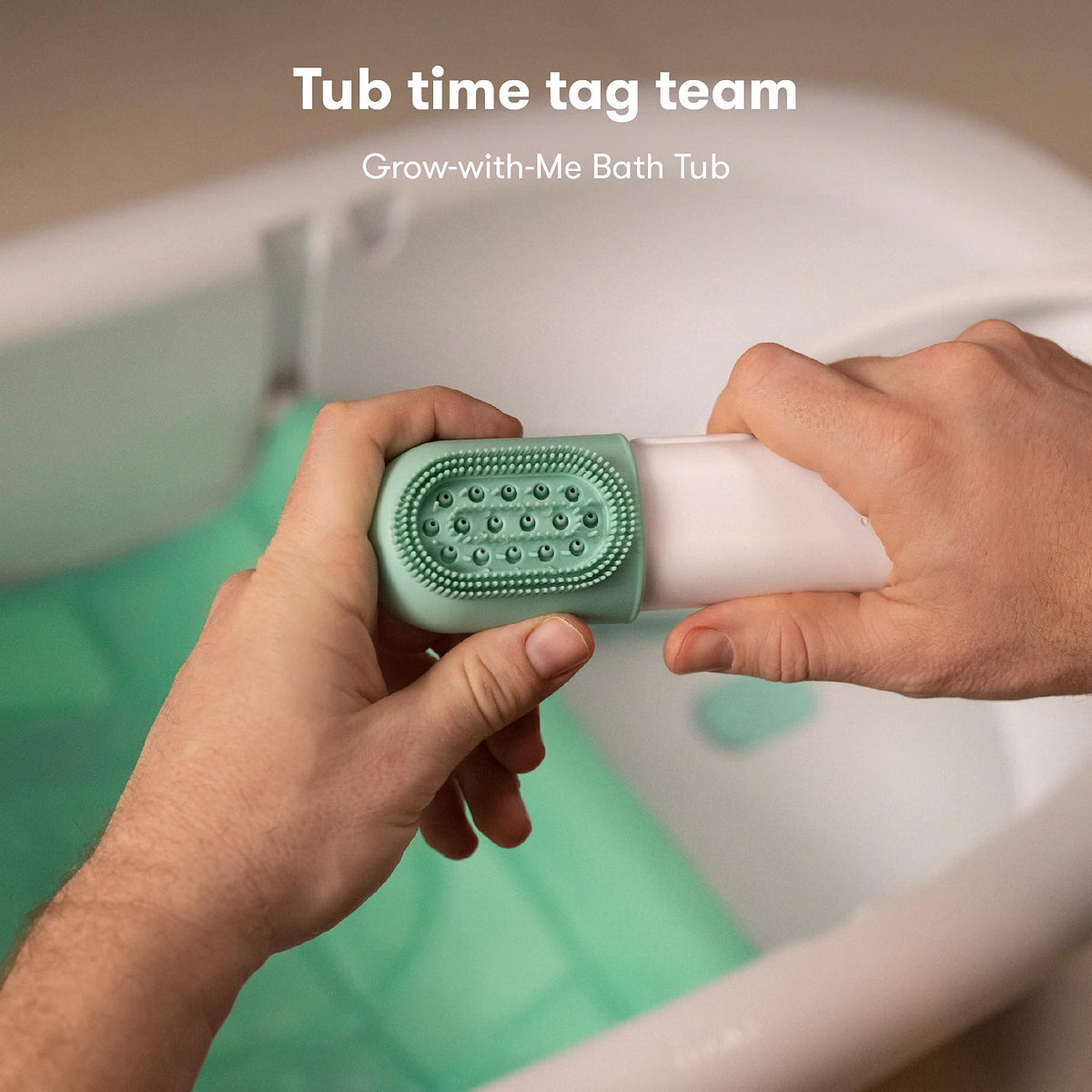 Frida Baby Control The Flow Bathtub Sprayer Attachment, Baby Bath Rinser with Multiple Pressure Modes, Stay-Put Suction Pump, Long Hose & Silicone Scrubber Attachments