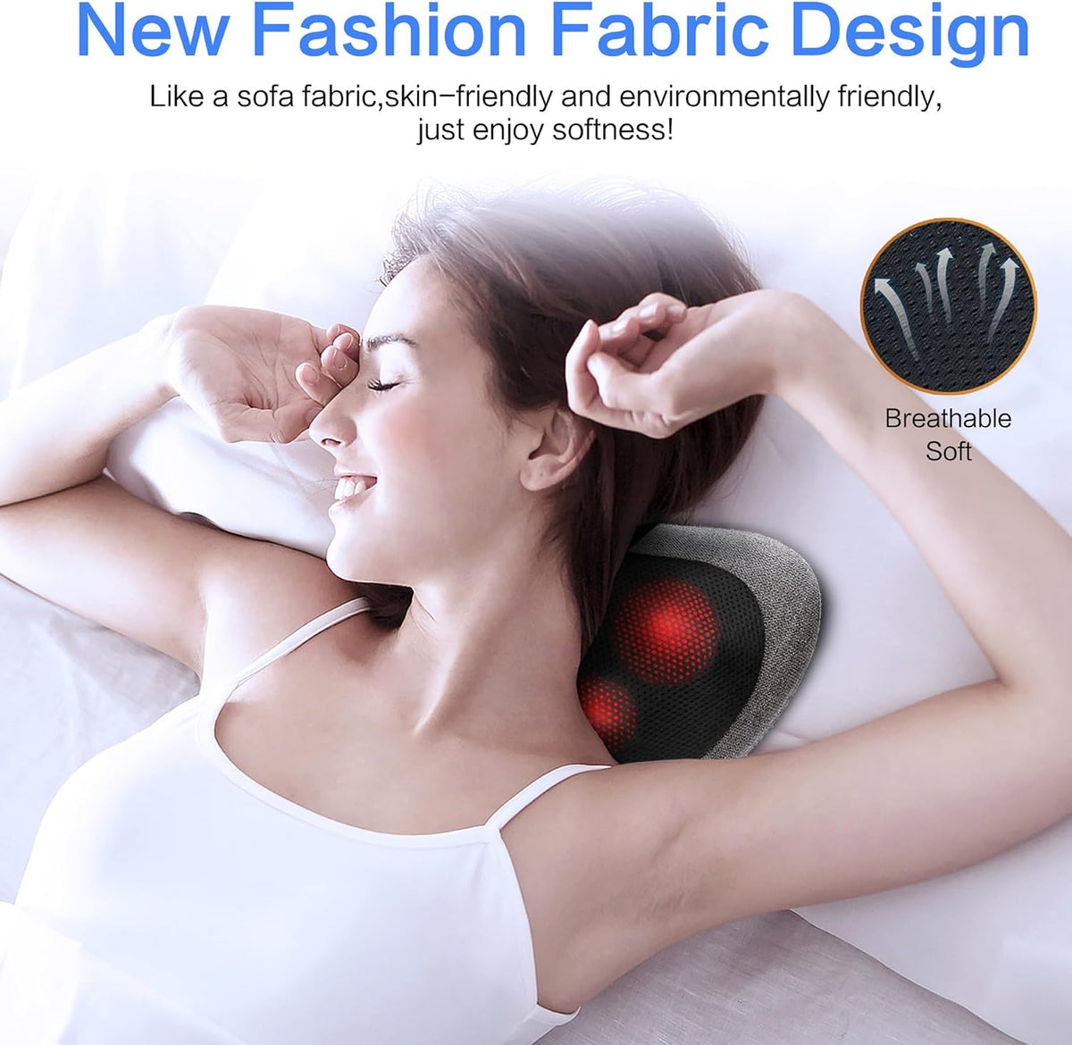 Papillon Back Massager with Heat, Shiatsu Massage Pillow, 3D Deep Tissue Kneading for Neck, Shoulder, Back, Legs & Feet, Gray
