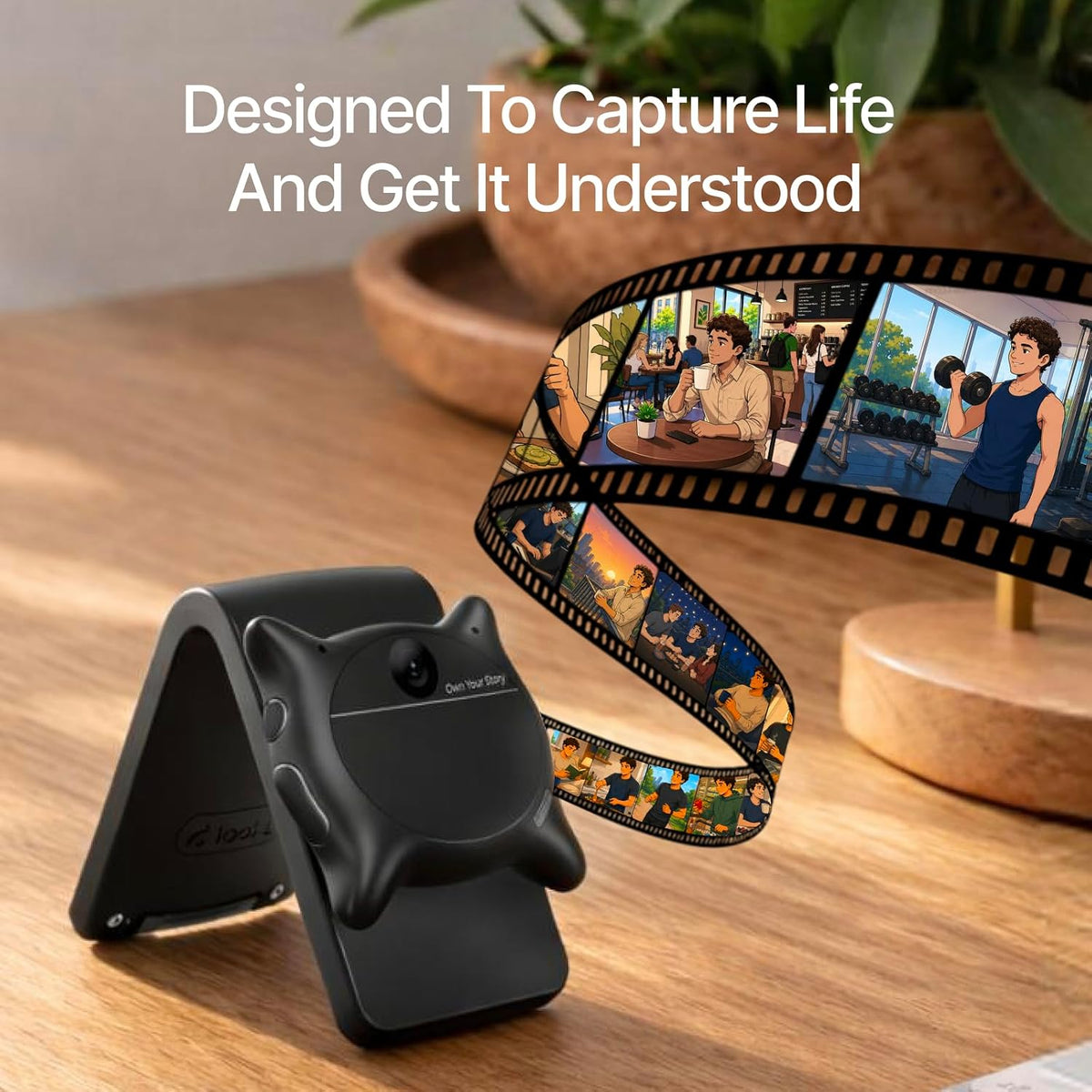 Looki L1 AI Multimodal Wearable for Life, 32g Lightweight Hands-Free Action Lifelogging Device with 1080P Video, 3 Mics, AI Vlogs & Comics, Proactive Intelligence, 32GB Privacy-First Storage (White)