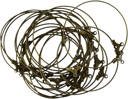 HyperionFlo Essentials 20-Piece 40mm Brass Hoop Earring Findings
