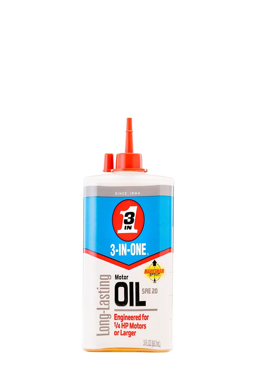 3-IN-ONE Motor Oil, SAE 20 Electric Motor Lubricant, 3 oz Bottles, 24-Pack for 1/4 HP & Larger Motors