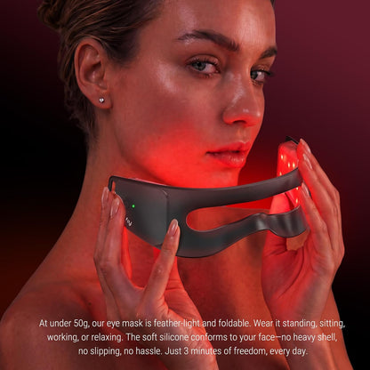Red Light Therapy for Eyes, Targeted Under Eye Red Light Therapy Red Light Therapy Mask with 3-Minute Daily, 4 Wavelengths, Targets Wrinkles, Fine Lines, Dark Circles & Eye Bags (Black)