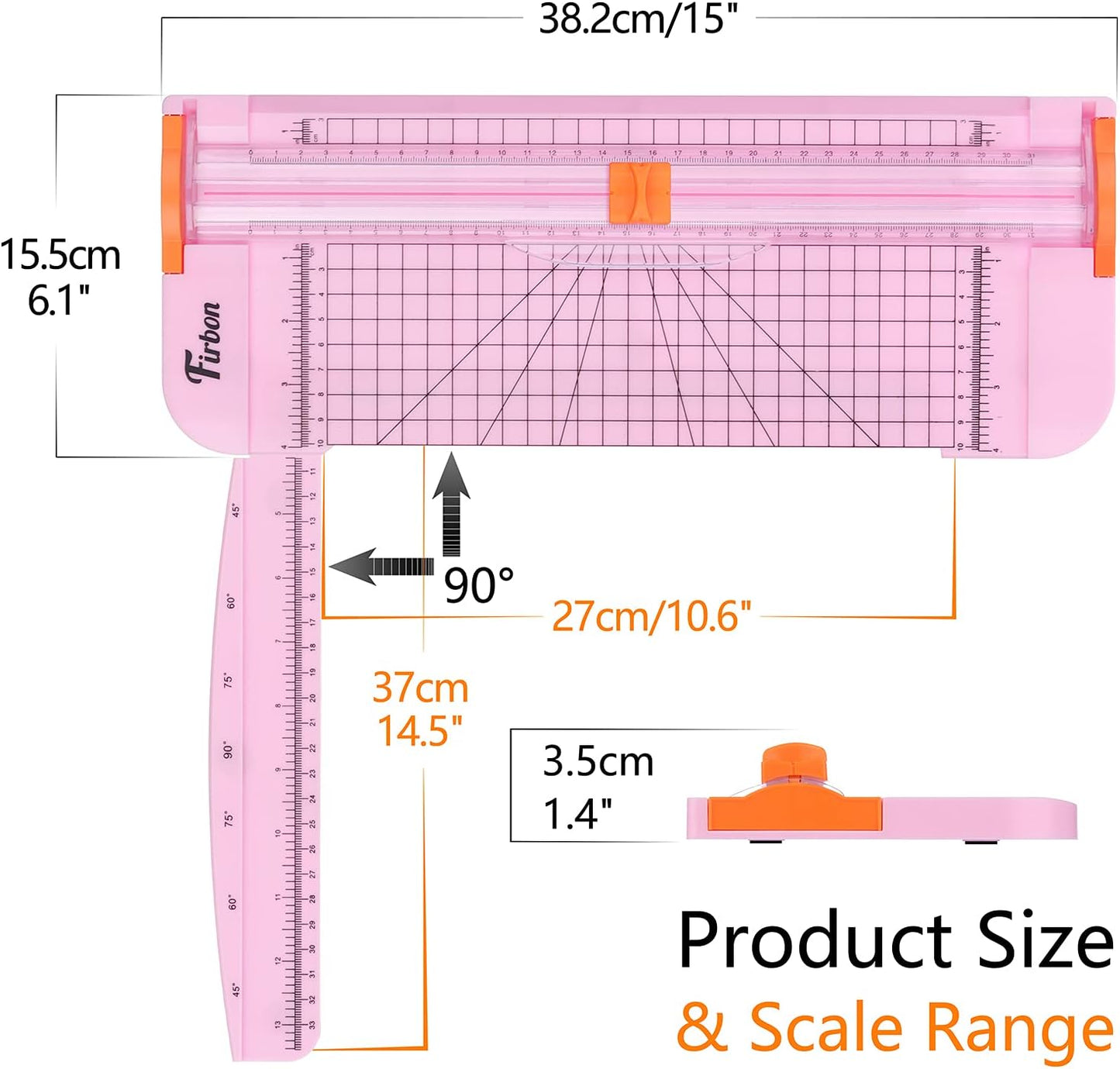 Firbon A4 Paper Cutter 12-Inch Paper Trimmer Pink