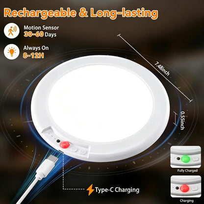 KYEKIO 2Pack Rechargeable LED Ceiling Light/Shower Light with Remote