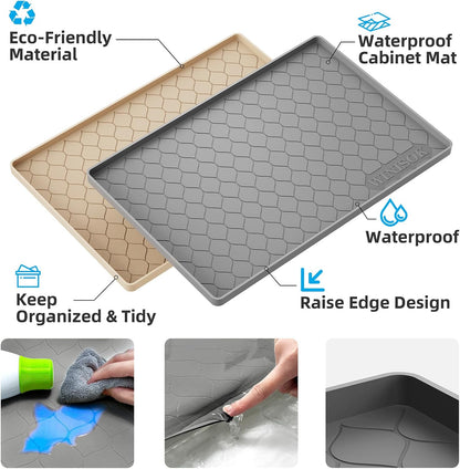 Winisok Waterproof Under Sink Mat 34 x 22 Beige