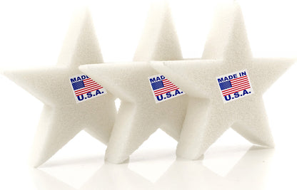 IMPRESA Scum Star Swimming Pool & Hot Tub Oil Absorbing Sponge, 3-Pack, Star-Shaped Spa Scum Absorber & Skimmer Sponge, White, Made in USA