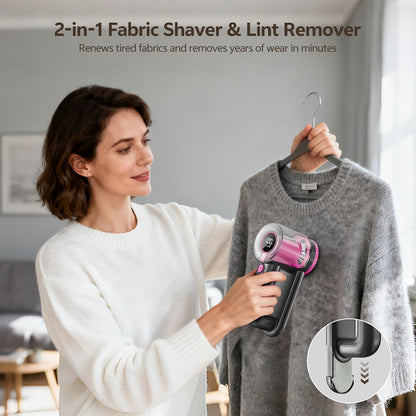Wauvmoss Rechargeable Fabric Shaver 2-in-1 Lint Remover