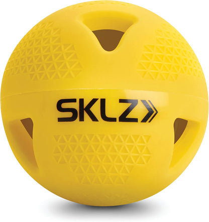 SKLZ Impact Limited-Flight Practice Baseballs, 12-Pack, EVA Pop-Back Training Balls for Baseball Hitting & Pitching, Yellow & Black