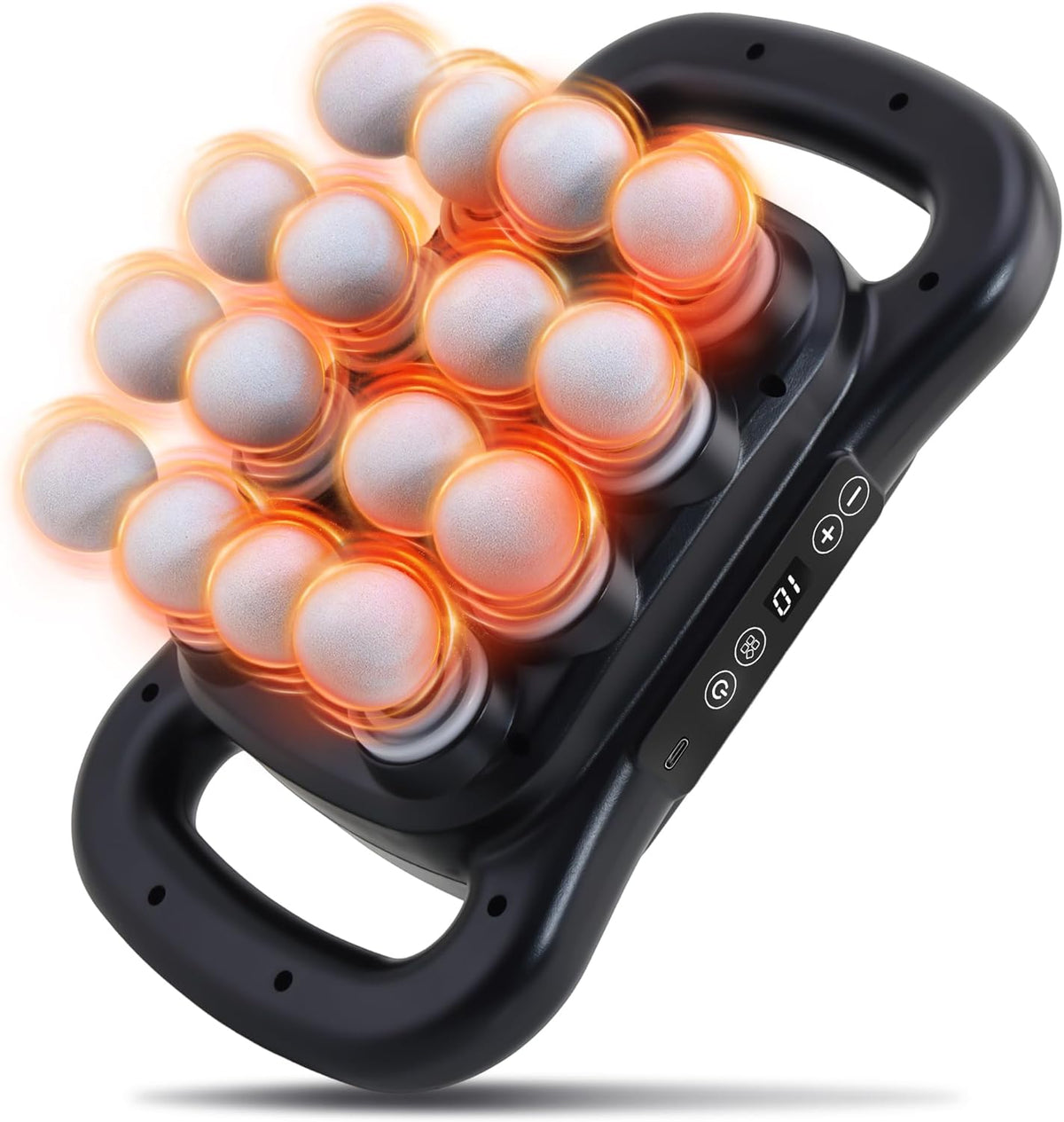 GAXEZO 16-Head Massage Gun Set, Deep Tissue Percussion Massager, 9 Modes & Adjustable Intensity, 2600mAh Rechargeable Battery, Black