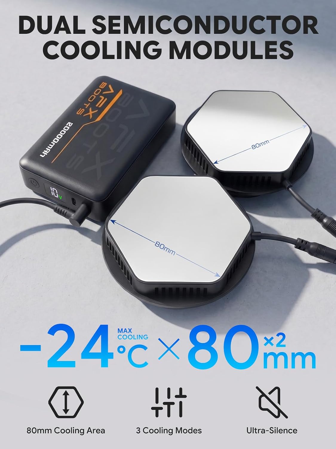 LABEWVI Semiconductor Peltier Cooling Vest with 20000mAh Battery Pack, 3 Cooling Modes, Up to -24℃ Cooling