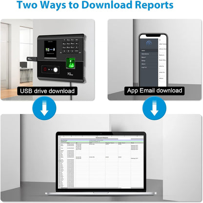 NGTeco GK-MB-1-MG 4-in-1 Employee Time Clock | Face, Fingerprint, RFID & PIN Attendance System with WiFi App