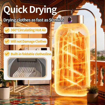 Portable Clothes Dryer, Mini Portable Dryer Machine with Remote Control and Dry Bag, 3 Modes, Time Setting, for Home, Travel, RV, Apartment, Bathroom and Small Spaces