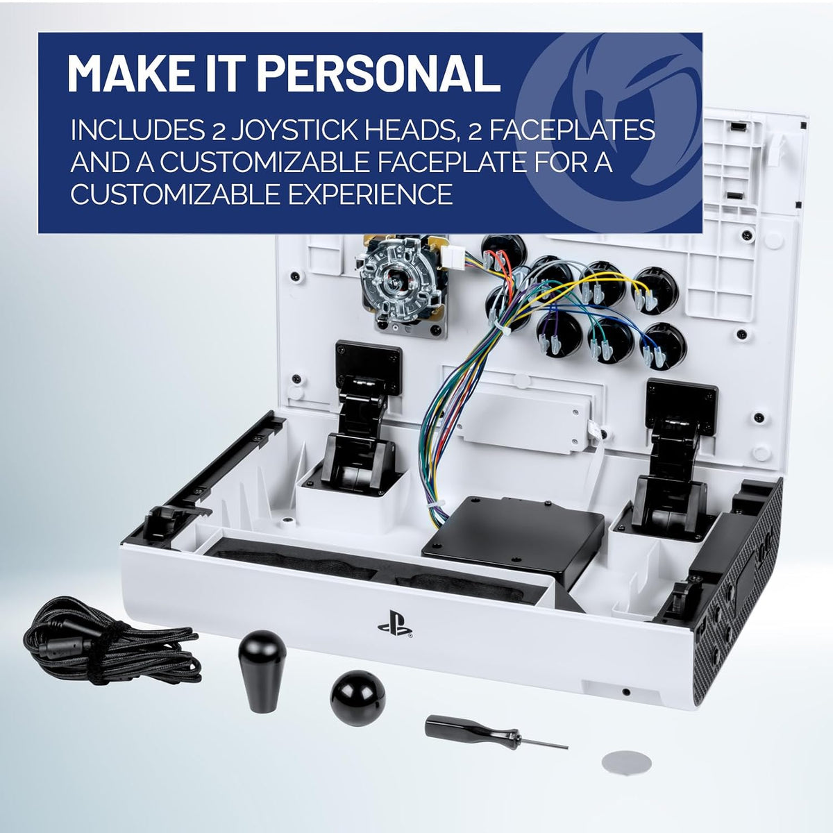 Nacon Daija Arcade Fight Stick Officially Licensed for PlayStation - PS5, PS4 & Windows 10/11 PC - Sanwa Joystick & Action Buttons, Customizable Front Plate, 3-Meter Cable