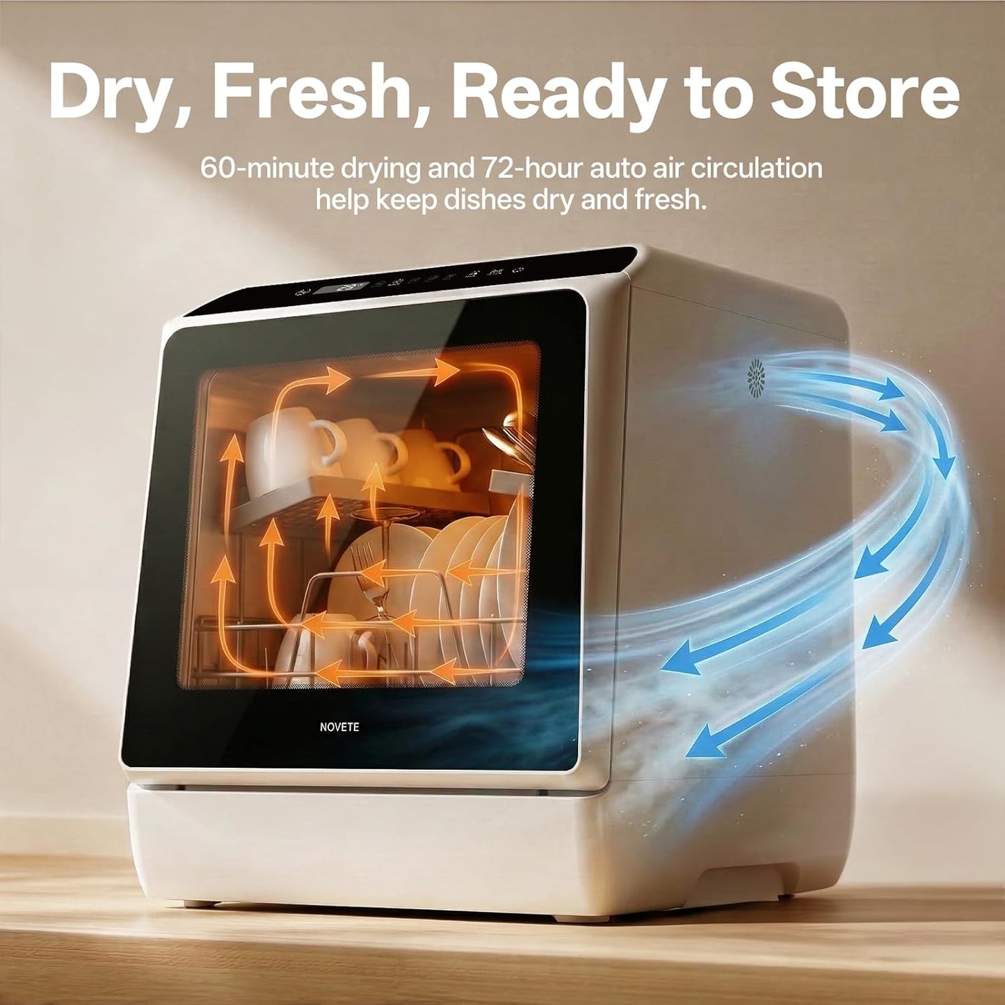 NOVETE Portable Countertop Dishwashers for Small Apartments