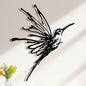 3D Metal Hummingbird Wall Art, Black Outdoor Decor, Waterproof(12.3"x16.5") Stunning 3D black metal hummingbird, weatherproof design, ideal for garden, yard, or balcony wall decoration