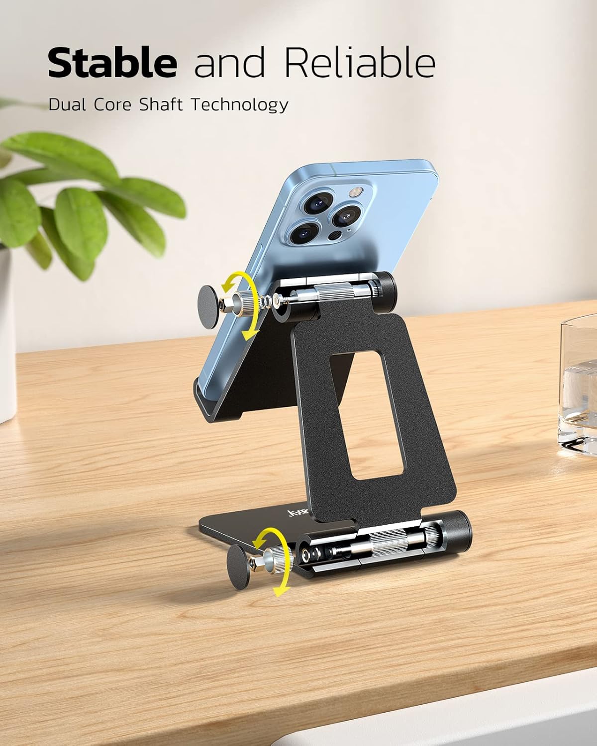 Nulaxy Full Aluminum Dual Folding Cell Phone Stand for Desk