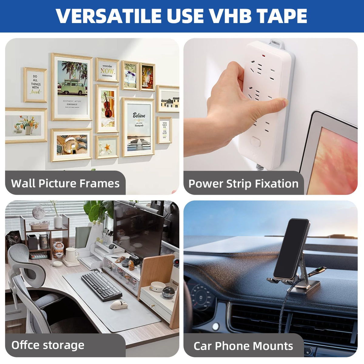 P7yaumy Double Sided Mounting Tape, 2" x 16.5ft Heavy Duty Foam Tape, Waterproof Removable Adhesive Mounting Tape for Walls, Crafts, Posters & Home Decor, White