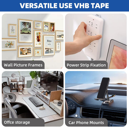 P7yaumy Double Sided Mounting Tape, 2" x 16.5ft Heavy Duty Foam Tape, Waterproof Removable Adhesive Mounting Tape for Walls, Crafts, Posters & Home Decor, White
