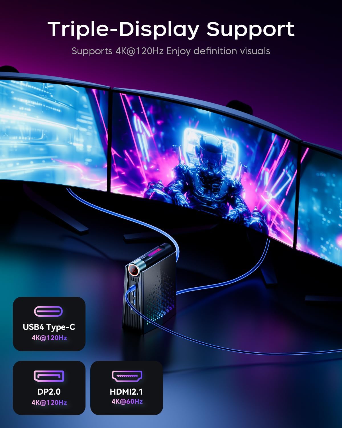 ACEMAGICIAN S3A Mini PC, Ryzen 7 H 255 (Up to 4.9GHz, 8C/16T), Radeon 780M Graphics, 16GB LPDDR5 RAM, 512GB PCIe4.0 SSD, Mini Desktop Computer for Content Creation, Programming, Gaming & Home Office