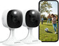 AOQEE C1 2K Security Camera 2-Pack, Indoor & Outdoor Wi-Fi Cameras, 3MP Color Night Vision, Two-Way Audio, Motion Detection, IP65 Waterproof, Works with Alexa & Google Home