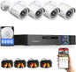 VORGUT 4-Channel Wired Security Camera System, 4X 1080P Outdoor CCTV Cameras, 500GB HDD, 24/7 Recording, Night Vision, Motion Detection, Weatherproof