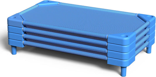 Daycare Cots,Stackable Preschool Cot for Kids (4 Packs,Sky Blue)
