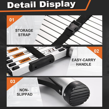 SocTone Telescoping Ladder, Stabilizers, Extension Ladder(12.5FT Standard)