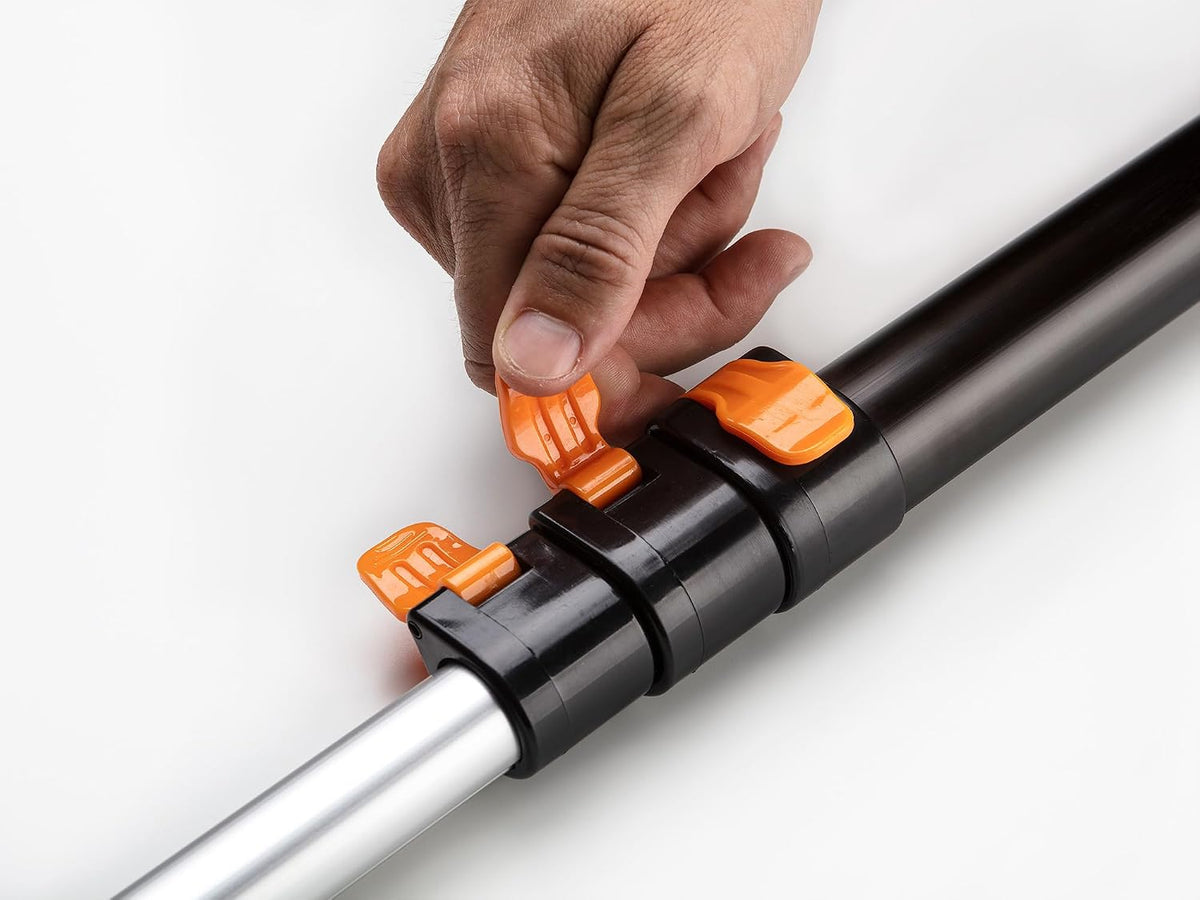 5-24 ft Long Telescopic Extension Pole, Multi-Purpose Extendable Pole Universal Twist-on Metal Tip // Lightweight and Sturdy // Best Telescopic Pole for Painting, Dusting and Window Cleaning
