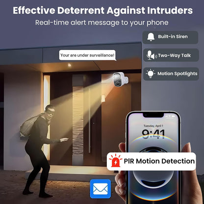 HITELLARCAM CB54W 2K Wireless Security Camera, Indoor & Outdoor WiFi Camera with Full-Color Night Vision, AI Motion Detection, 2-Way Audio, Free Cloud Storage, 5200mAh Battery