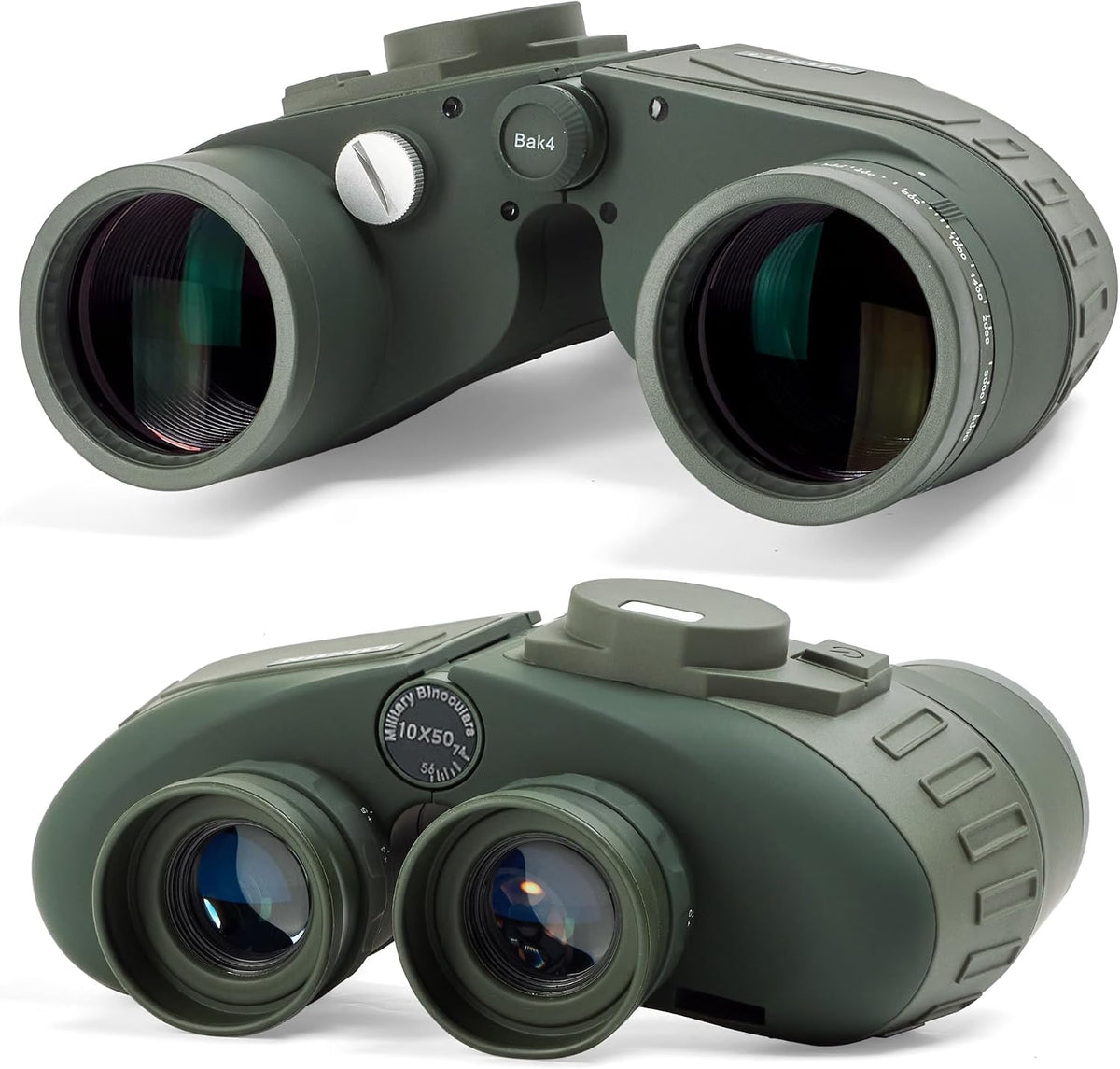 SELFIE CAT 10x50 Marine Binoculars with Compass & Rangefinder, Waterproof Fogproof BAK4 Porro Prism Binoculars with FMC Multi-Coated Lenses for Boating, Sailing & Outdoor Activities